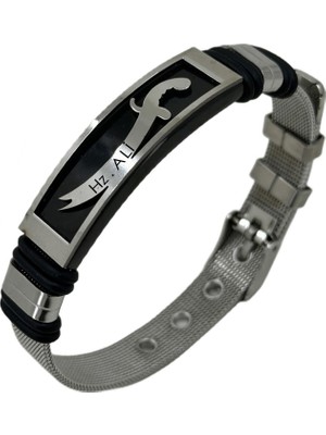 Takı Dükkanı Hz. Ali Zülfikar Kılıcı Kemer Model Erkek Çelik Bileklik SCB32