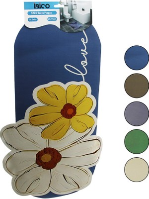 Pileli Store Çiçek Figürlü - Renkli   45X75CM   Su Emici - Sihirli  Banyo Paspası  Elastik (4887)