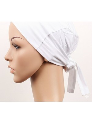 Pileli Store Doktor Hemşire Aşçı Cerrahi Bone Dikişsiz Hastane Bonesi - Bandana  Beyaz