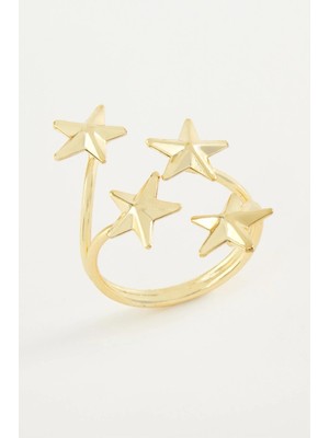 Pileli Store Yıldız Metal Yüzük