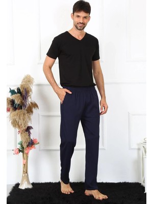 Pileli Store Erkek Pamuk Lacivert Tek Alt Pijama