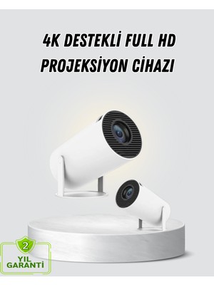 Pileli Store Full Hd 4K Destekli Akıllı Projeksiyon – 130 Inç Ekran, Uzun Ömürlü Ampul ve Çoklu Giriş