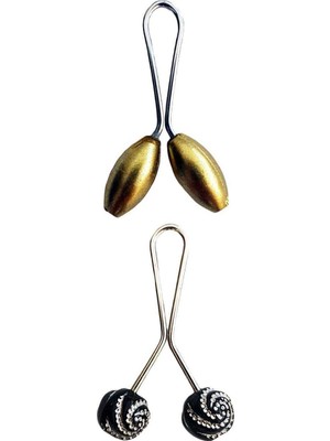 Pileli Store 2 Adet Tesettür Eşarp ve Şal Klipsi Set 4