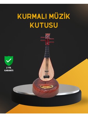 Pileli Store Klasik Ud Figürlü Melodili Müzik Kutusu Şık Hediyelik