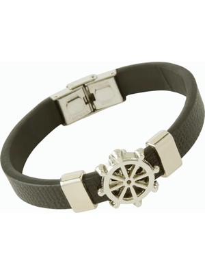 Pileli Store Çapa Lüks Deri Bileklik