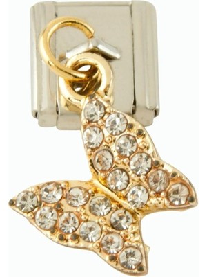 Pileli Store Kelebek Sallatılı Çelik Charm