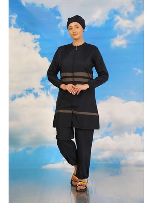 Pileli Store Kadın Tam Tesettür Mayo Lacivert