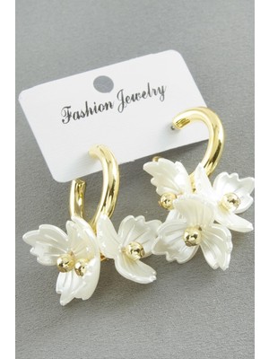 Pileli Store Çiçek Plastik Küpe