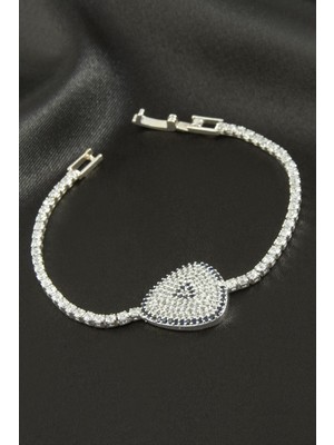 Pileli Store Oval Zirkon Taşlı Çocuk Bileklik 16 cm