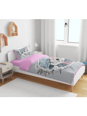 Sarel Group Kedi Baskılı 3D Tek Kişilik Çarşafsız Nevresim Takımı