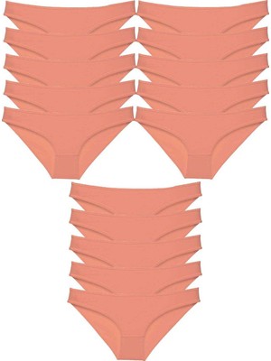 Pileli Store 15 Adet Süper Eko Set Likralı Kadın Slip Külot Pudra