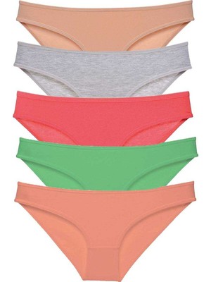 Pileli Store 5 Adet Eko Set Likralı Kadın Slip Külot Soft Renkler