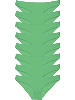 Pileli Store 8 Adet Süper Eko Set Likralı Kadın Slip Külot Yeşil
