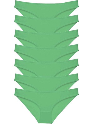 Pileli Store 7 Adet Süper Eko Set Likralı Kadın Slip Külot Yeşil