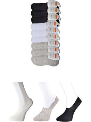 Pileli Store Siyah Gri ve Beyaz Erkek Babet Çorap 9 Çift