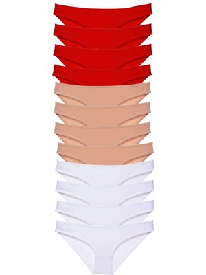 Pileli Store 12 Adet Süper Eko Set Likralı Kadın Slip Külot 508