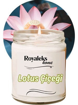 Pileli Store Doğal Özel Seri Kokulu Dekoratif Kavanoz Mum 210 cc - Lotus Esansı - Ryl