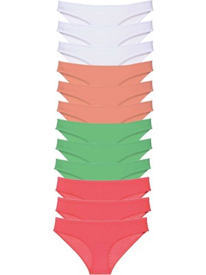 Pileli Store 12 Adet Süper Eko Set Likralı Kadın Slip Külot 511