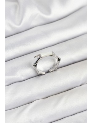 Pileli Store Pirinç Gümüş Renk Kemik Model Kadın Yüzük