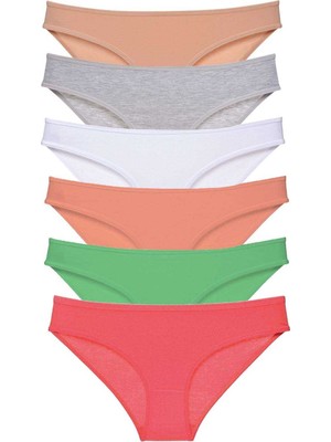 Pileli Store 6 Adet Süper Eko Set Likralı Kadın Slip Külot Renk 6
