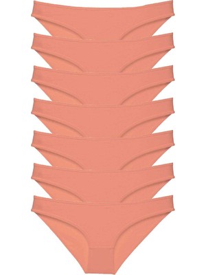 Pileli Store 7 Adet Süper Eko Set Likralı Kadın Slip Külot Pudra