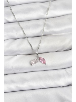 Pileli Store 316L Çelik Zincir Gümüş Renk Balık Kuyruğu Model Zirkon Taşlı Kadın Kolye