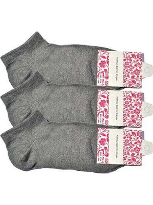 Pileli Store Gri Kadın Bilek Çorap 3 Çift