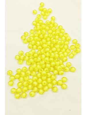 Pileli Store Yuvarlak Boncuk Içten Boncuklu Bileklik Çanta Boncuğu 8 mm 50 gr Sarı - BNC467