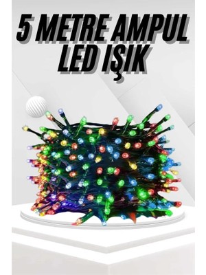 Pileli Store Ledli Fişli LED Dekor Lambası 5m Rgb Yılbaşı Ağacı Işığı
