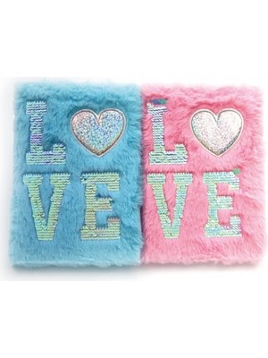 Pileli Store Love Tasarımlı Peluş Hatıra Defteri