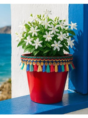 Pileli Store Nf Dekoratif Saksı 1.7 Litre Kırmızı