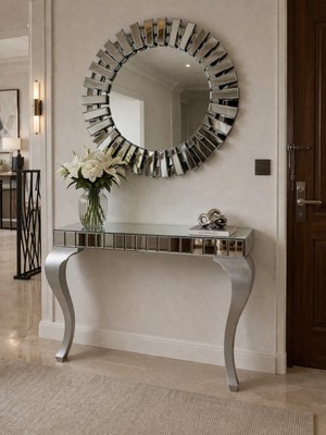 Todek Home Glory Füme Camlı Aynalı Dresuar - Boyalı Lükens Ayak - 110X90X40 cm