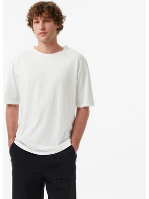 United4 Unıted4 Regular Fit Erkek Bej T-Shirt.ekru