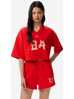 United4 Unıted4 Regular Fit Kadın Kırmızı T-Shirt.kırmızı