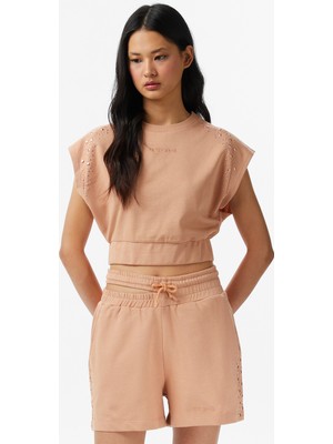 United4 Unıted4 Regular Fit Kadın Pembe T-Shirt.pudra