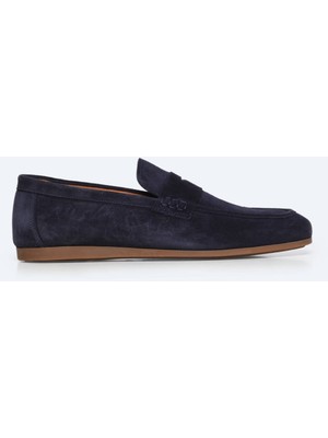 Kip Lacivert Süet Smart Casual Loafer