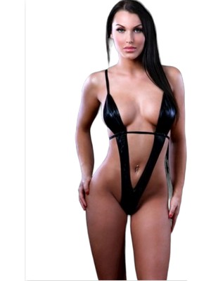 Pileli Store  Fantezi Seksi Siyah Saten Gecelik TG279171
