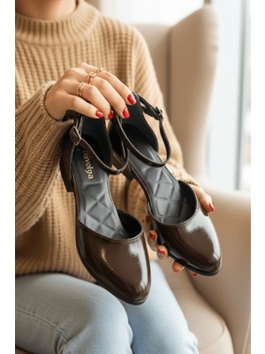 Divolya Tena Kahverengi Bilekten Bantlı Günlük Kullanım Babet