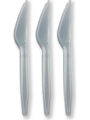 Pileli Store Gri Renk Lüks Plastik Bıçak 25 Adet