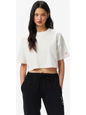 United4 Unıted4 Regular Fit Kadın Bej T-Shirt.ekru