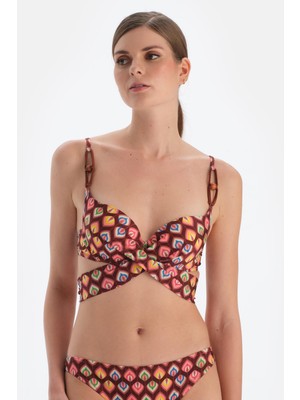 Dagi Kahverengi Kaplı Bikini Üstü