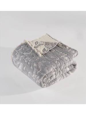 Peshtemalsan 9 Katlı %100 Pamuk Çift Kişilik 220 x 240 Müslin Yorgan Yatak Örtüsü Sarmaşık Gri