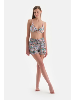 Dagi Ekru-Lila Şort