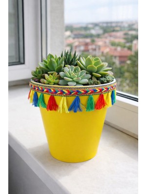 Pileli Store Nf Dekoratif Saksı 1.7 Litre Sarı