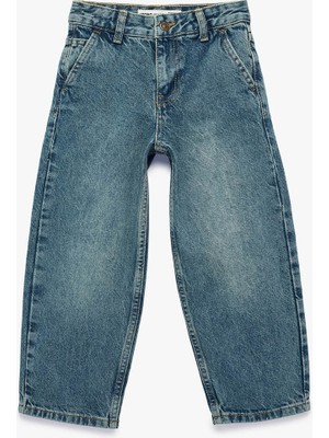 Koton Baggy Petrol Erkek Çocuk Jean Pantolon 6SKB40046TD