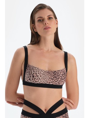 Dagi Kahverengi Leopar Bralet Bikini Üstü