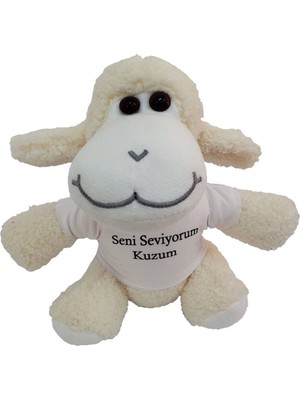 Pileli Store Seni Seviyorum Kuzum Tişörtlü Peluş Kuzu Oyuncak