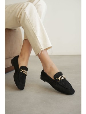 Fresco Scarfs Kadın Siyah Toka Detaylı Ayakkabı TR27MS02A