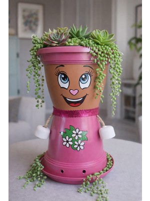 Pileli Store Boncuk Hanım Villa Dekoratif Saksı 1.7 Litre