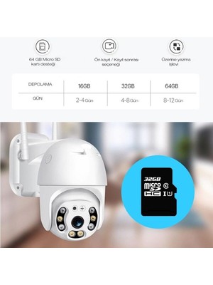 Pileli Store  20 Mp Hd Lens Iç Dış Mekan Suya Danıklı Ip Wifi Network Güvenlik Kamerası Wifi Kamera